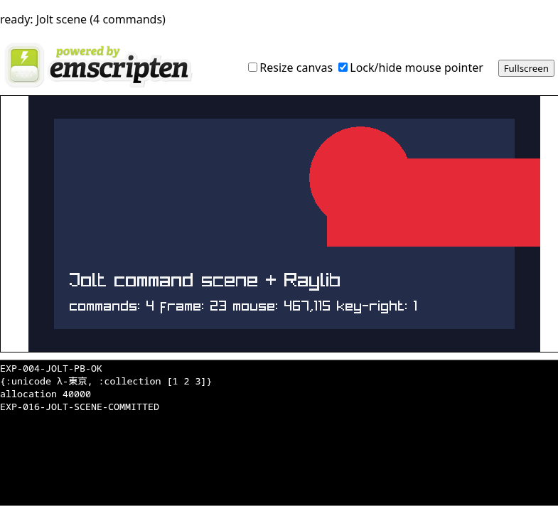 Chromium capture of the Jolt-defined red circle and keyboard-shifted rectangle scene.